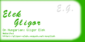 elek gligor business card